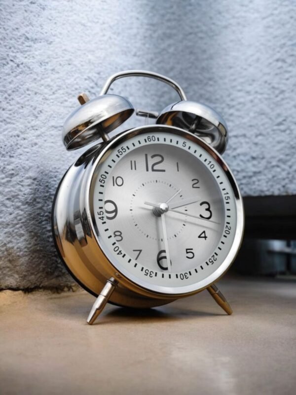 Twin bell alarm clock Silver 2