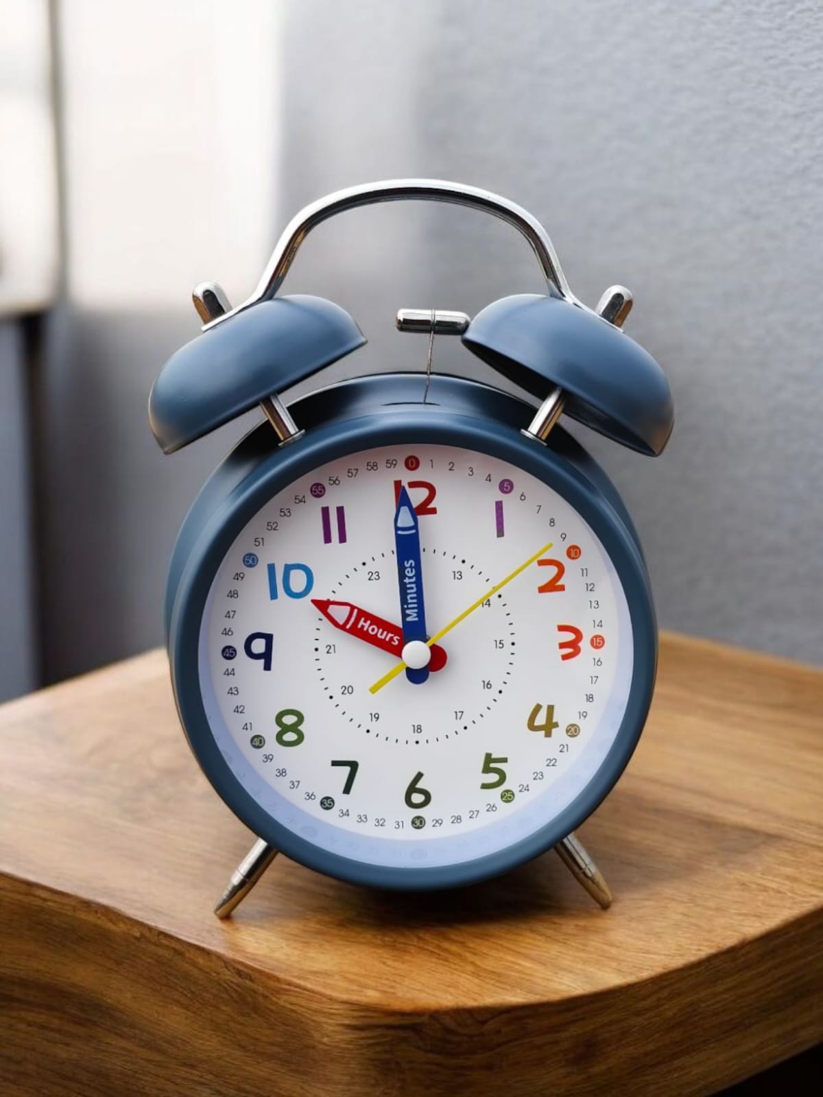 Classic design twin bell alarm clock -Nevy Blue
