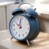 Classic design twin bell alarm clock -Nevy Blue