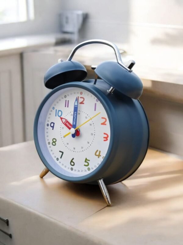 Classic design twin bell alarm clock -Nevy Blue