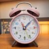 Classic design twin bell alarm clock - Baby Pink