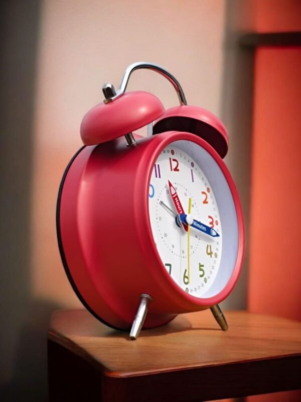 Classic design twin bell alarm clock - Red
