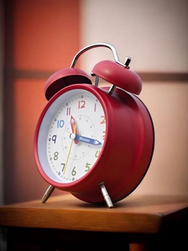 Classic design twin bell alarm clock - Red