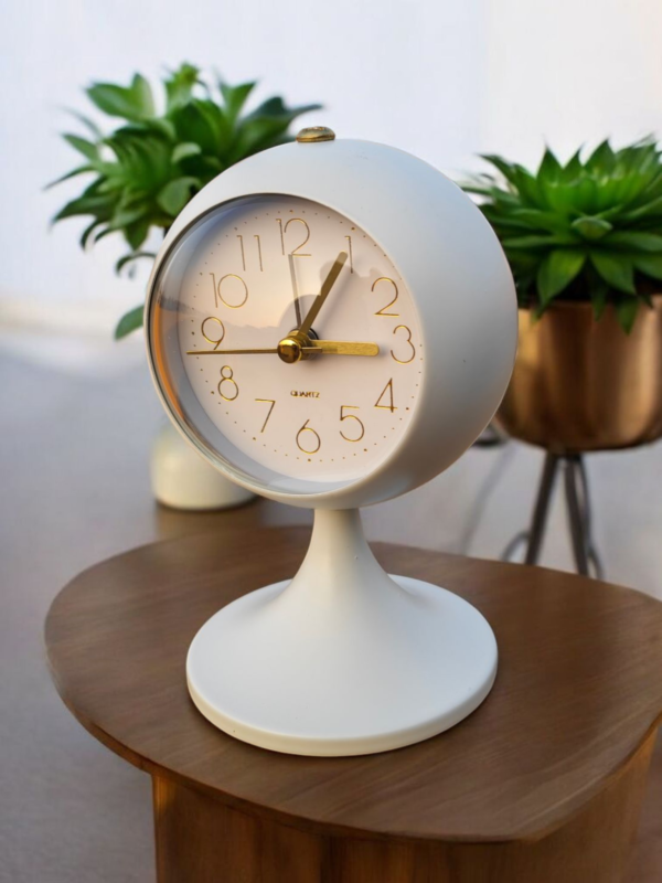 Table Alarm Clock Premium design White Color