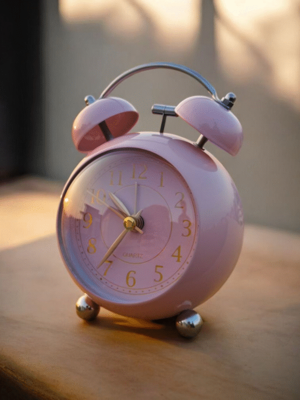 Table Alarm Clock Premium design Baby pink Color