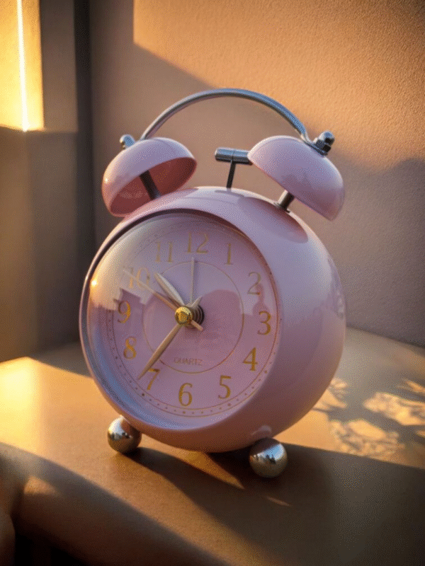 Table Alarm Clock Premium design Baby pink Color
