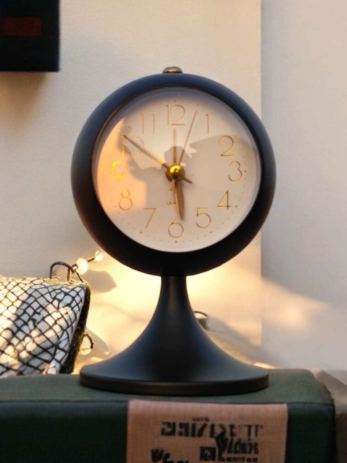 Table Alarm Clock Premium design Black Color