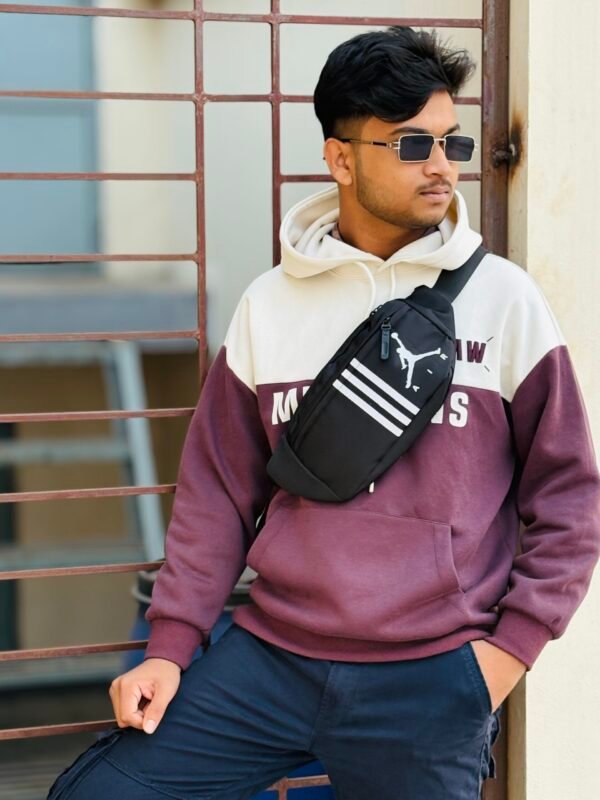 Premium Sporty Chest Bag (C-315) - Black