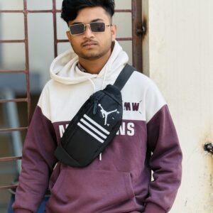 Premium Sporty Chest Bag (C-315) - Black