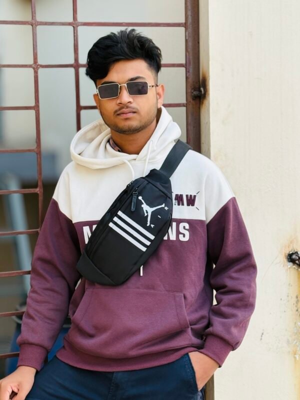 Premium Sporty Chest Bag (C-315) - Black