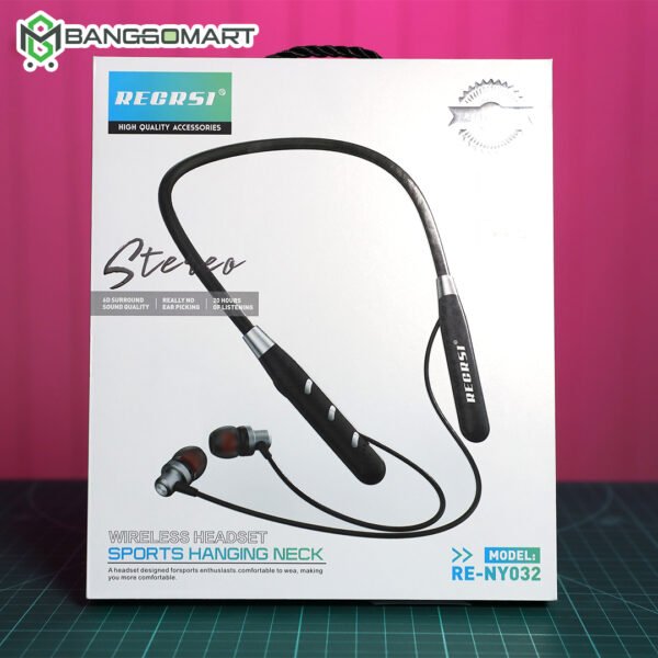Regrsi RE-NY032 Wireless Neckband Bluetooth Earphone .