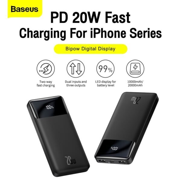 Baseus Bipow Digital Display Fast charge Power bank 10000mAh 25W-Black
