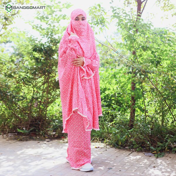 লিলিয়ান সুতি কাপড়ের প্লাজু ও লং খিমার সেট (KC-07)